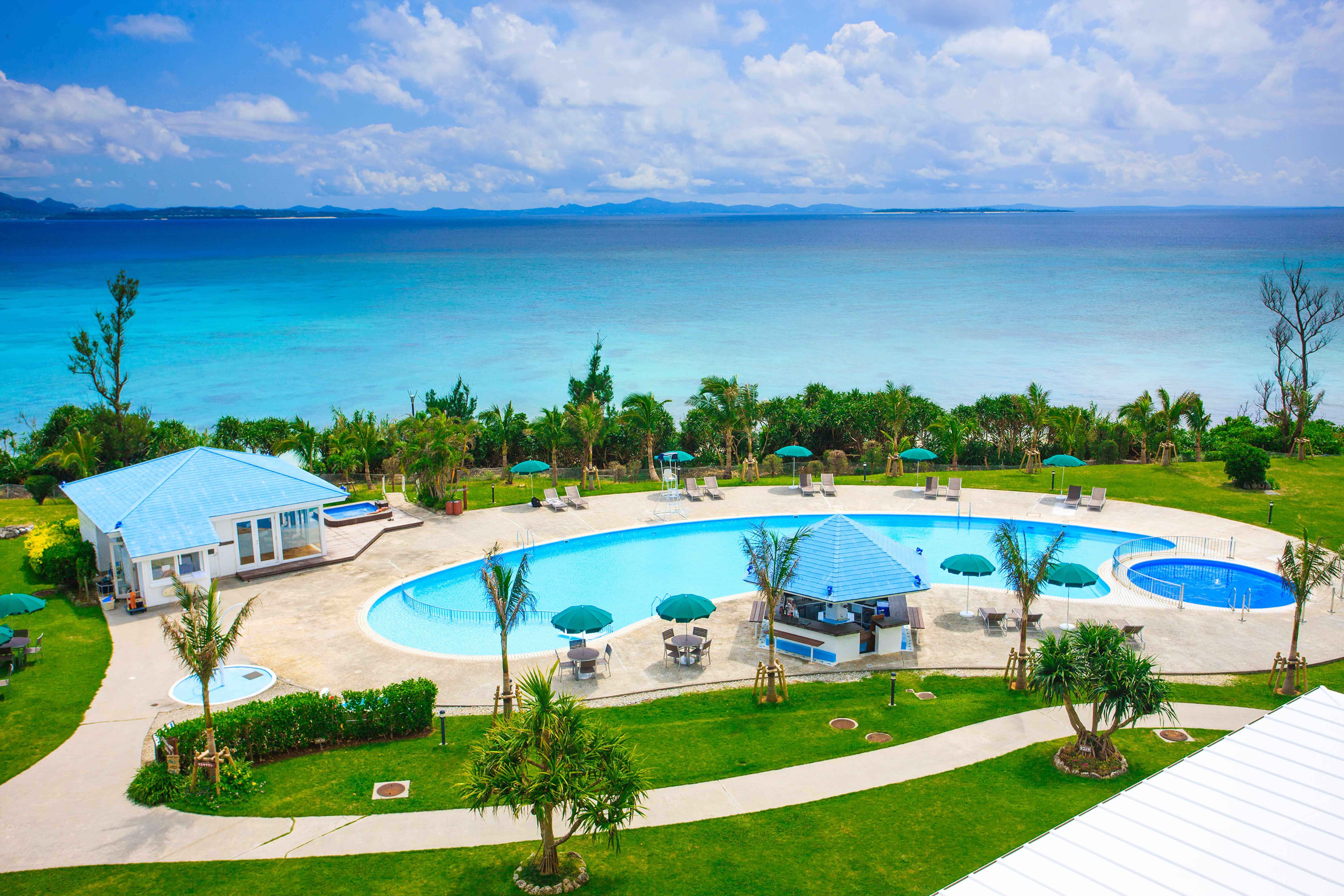 海中を泳ぐ2人のダイバーと海亀